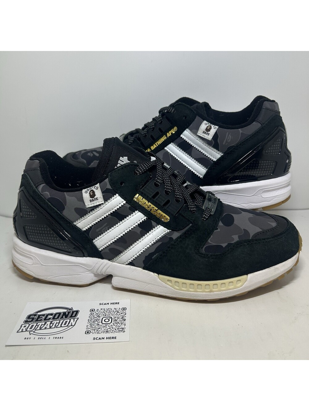 Adidas ZX 8000 Bape Undefeated Black 2020 - Size 9 - (FY8852)